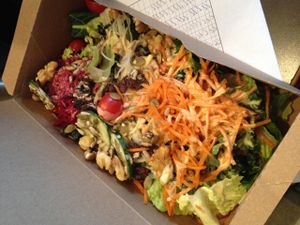 Superfood salad with nooch dressing. Yum, so good! at The Green Moustache - Lorimer Rd in Whistler