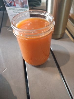 Orange apple ginger juice at The Green Moustache - Lorimer Rd in Whistler