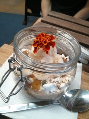 Breakfast parfait, pretty as a picture at 48 Degrees Raw Cafe in Brisbane
