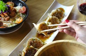 Gyozas veganas at Madame in Barcelona