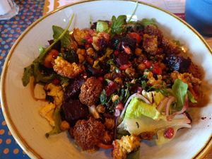 Vegan Mezze Salad Bowl at Durano Lounge in Tynemouth