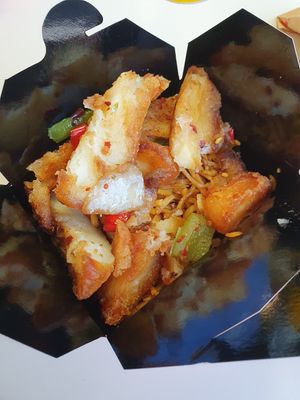 S&p potatoes, veg noodles at Chopstix Noodles in Coventry