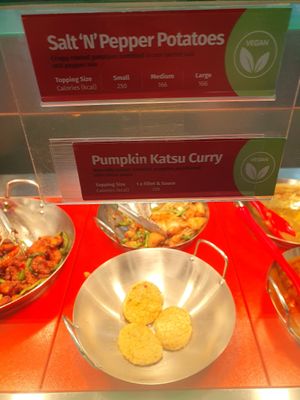 S&p potatoes. Pumpkin katsu curry at Chopstix Noodles in Coventry