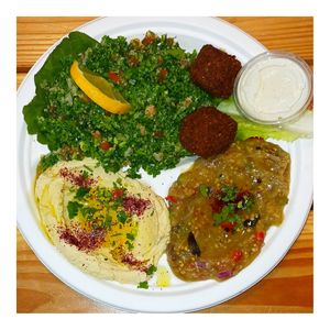Taste Mixed Platter at Taste Mediterranean Kitchen at Parkville Market in Hartford