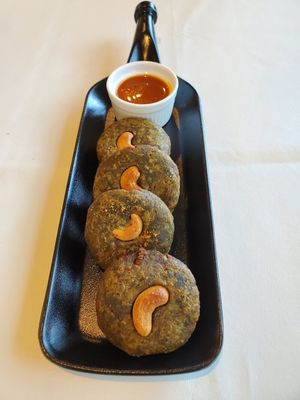 Vegan Hara Bhara Kebab at Namaste India in Chatan