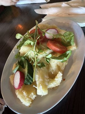 Steamed yuca   at Pupusas Paradise in Denver