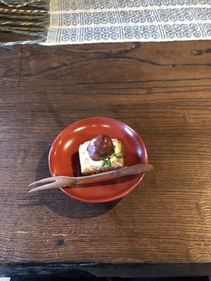 Vegan chestnut cake of sake lees   at Hinonchi in Hino