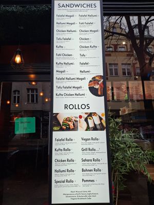 Menu at Sahara Sudanese Street Food - Steglitz in Berlin