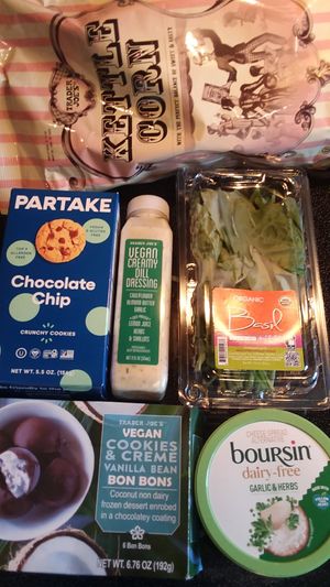 Some vegan products I got on 8/26/22. at Trader Joe's in Naples