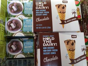 Vegan bon bons and dessert cones at Trader Joe's in Naples