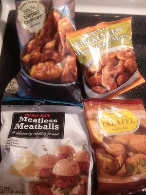 Some vegan frozen foods at Trader Joe's in Naples