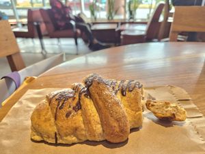 Chocolate croissant at La Espiga Dorada Pan in Cuernavaca