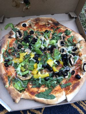 vegan Pizza with veggies  at Dilgelay in Stuttgart