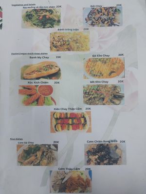 Menu at Quán Chay Gieo Duyên in Da Nang