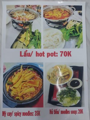 Menu at Quán Chay Gieo Duyên in Da Nang
