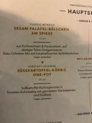 Menu  at Das Reiskorn in Stuttgart