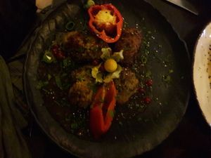 Tomatoe Rice balls at Das Reiskorn in Stuttgart