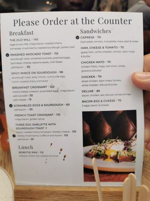 Menu at Ou Meul Riviersonderend in Riviersonderend