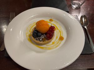 Chocolate and orange tart  at Chaloners Restaurant in Guisborough