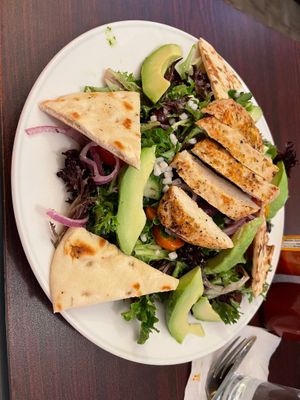 Mediterranean Chicken-less Salad! Delicious!  at Earth Bistro in Cleveland