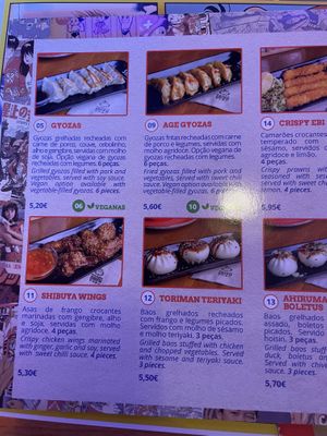 Menu  at Ramen Shifu - Expo in Lisbon