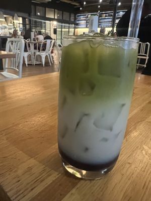 Lavender matcha drink  at True Food Kitchen - Fashion Valley Mall in San Diego
