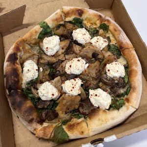 spinach mushroom pizza  at True Food Kitchen - Fashion Valley Mall in San Diego