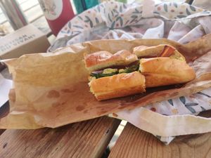 Mimosa sandwich at Land & Monkeys - Les Halles in Paris