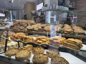 Vegan quiches, sandwiches and baguettes!  at Land & Monkeys - Les Halles in Paris