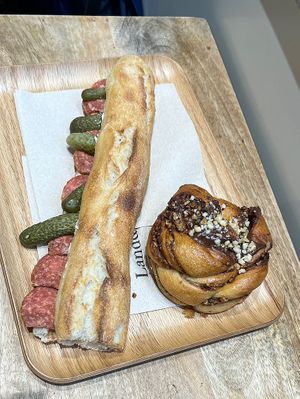 Lyonnais and chocolat noisette babka  at Land & Monkeys - Les Halles in Paris