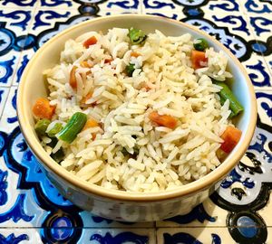 Vegetable rice at Feta Restaurant in Dubai