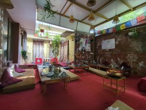 Inside at Old Green House Cafe in Mysore