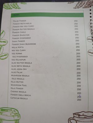 Paneer can be substituted with tofu at Old Green House Cafe in Mysore