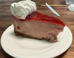 Vegan Strawberry Cheesecakee  at Adam and Eve Cafe in Birmingham