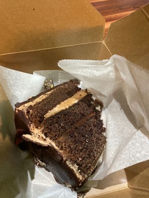 Chocolate cake at Adam and Eve Cafe in Birmingham