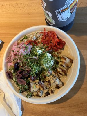 Large harissa tofu bowl  at Simone's Kitchen 3 in Albany