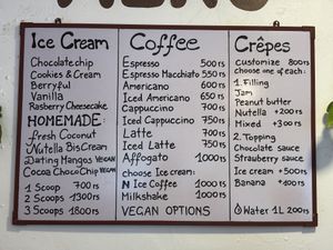 Vegan ice creams clearly marked  at N Ice Cream & Coffee Mirissa in Mirissa