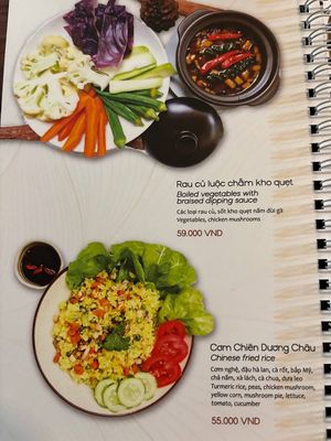 Menu at Sadi Vegan House in Da Nang