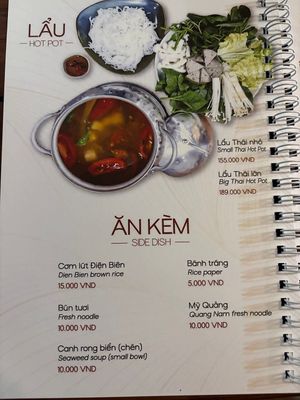 Menu at Sadi Vegan House in Da Nang