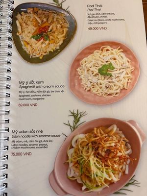 Menu at Sadi Vegan House in Da Nang