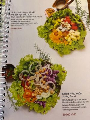 Menu at Sadi Vegan House in Da Nang