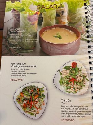 Menu at Sadi Vegan House in Da Nang