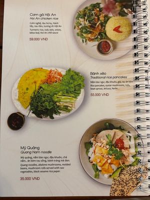 Menu at Sadi Vegan House in Da Nang