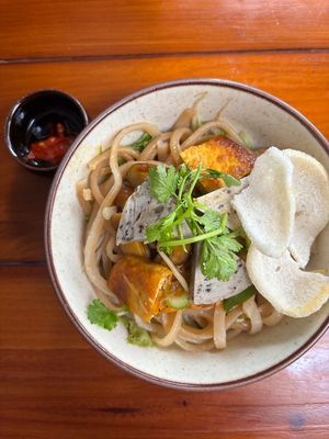 "Cao lau" rice noodle at Sadi Vegan House in Da Nang