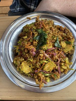 Brussel sprout and bacon fried rice  at The Sudra - 28th Ave in Portland