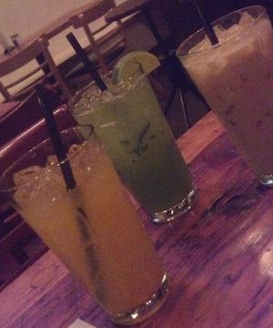 (Virgin) Whiskey Apple, Cucumber Vodka and Rum Chai! We were all very satisfied. Take your pick. at The Sudra - 28th Ave in Portland