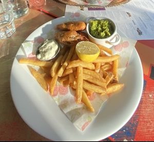 Vegan fish and chips  at The Cosy Club in Cardiff