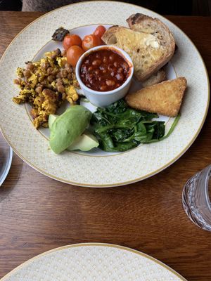 The scrambled tofu is magic!   at The Cosy Club in Cardiff