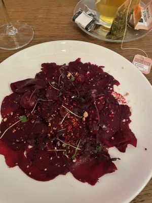 Beet carpaccio   at Restaurant Sol @ The National Theater - Koninklijke Schouwburg in The Hague