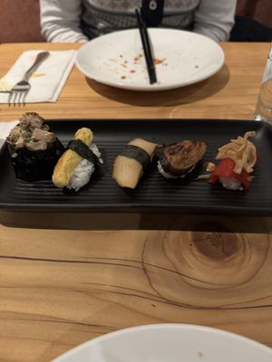 Nigiri sampler  at Village of OM in Sacramento